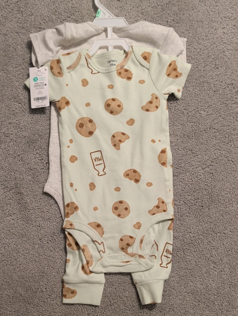 Carter's Mint Green Cookie & Milk Print 3-Piece Set